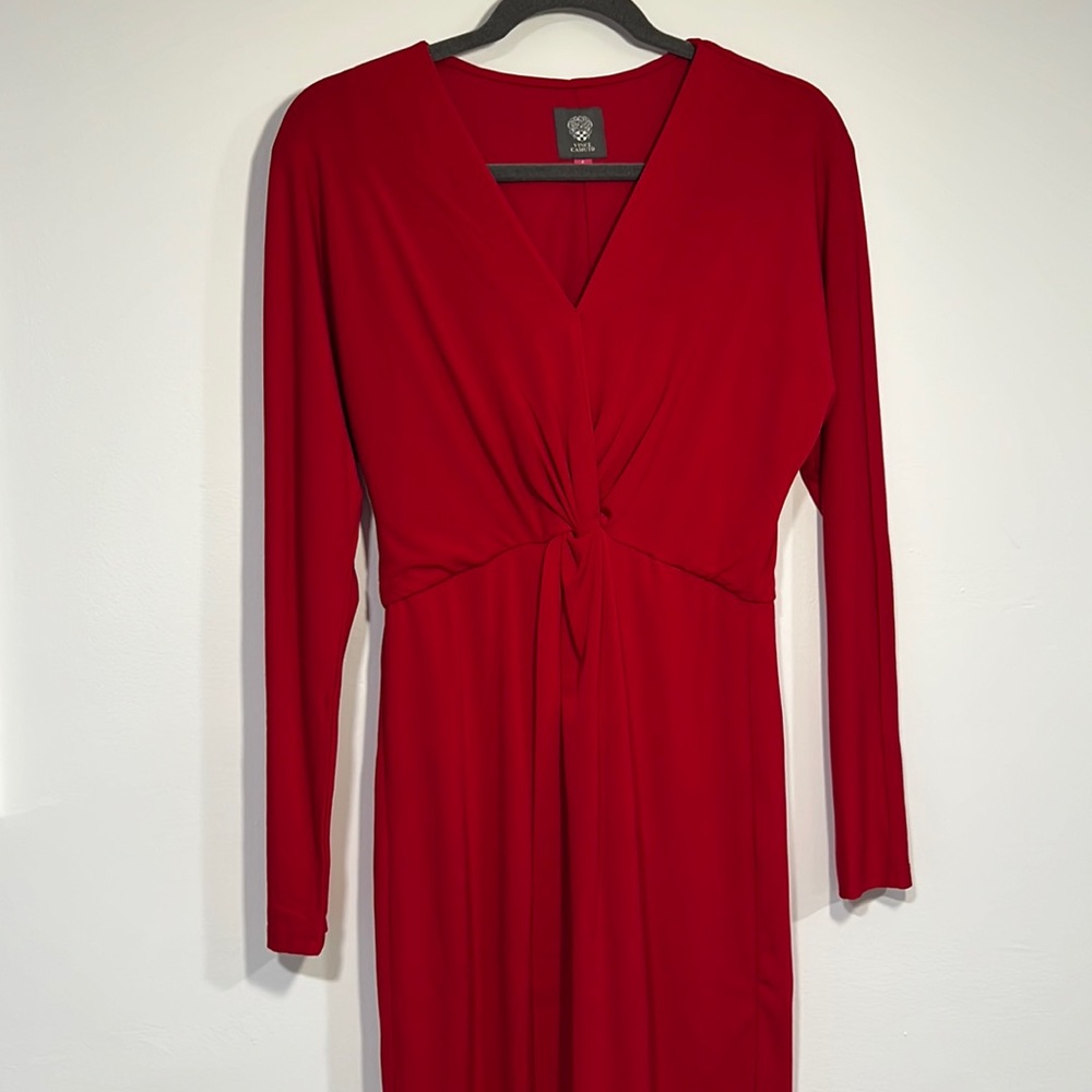 Vince Camuto red long sleeve dress sz 4